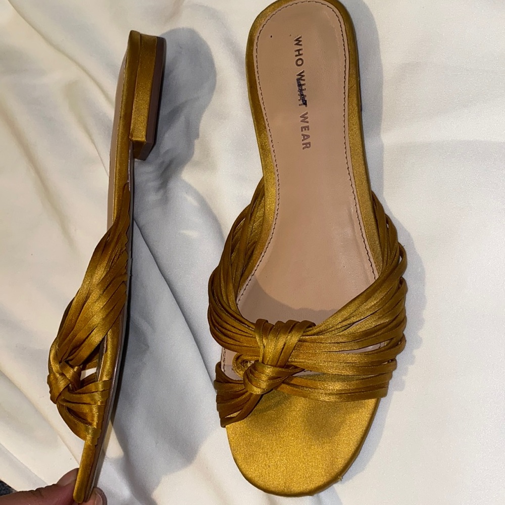 WHO WHAT WEAR yellow sandals